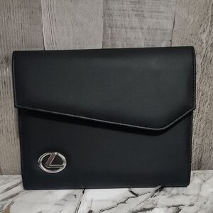 NWOT Lexus Car Document Holder Black Protective Case with Silver Lexus Emblem